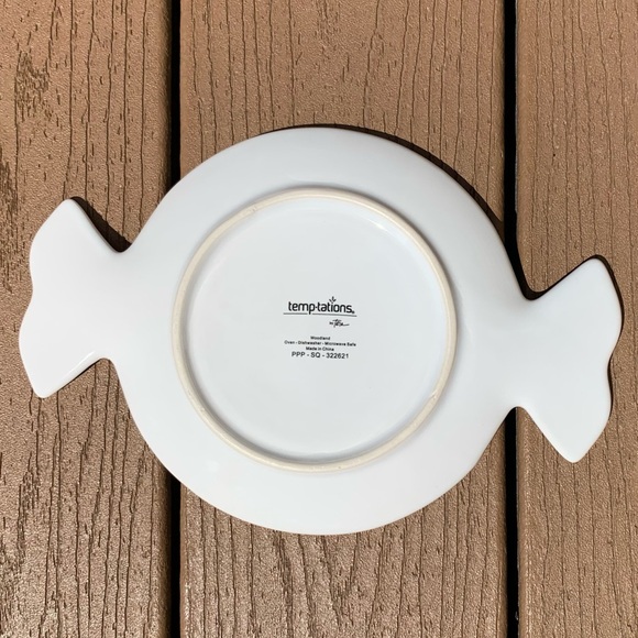 TEMPTATIONS CANDY PLATTER WOODLAND WHITE WITH SPREADER AND GIFT BOX NWTS! - Picture 3 of 5